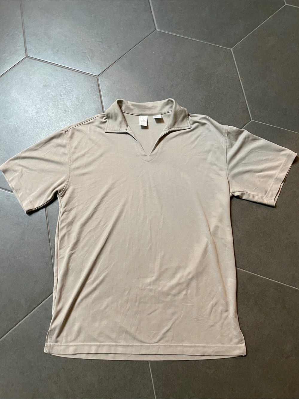 Burma Bibas Taupe Gray Men's Casual Open-Collar Polo Shirt S